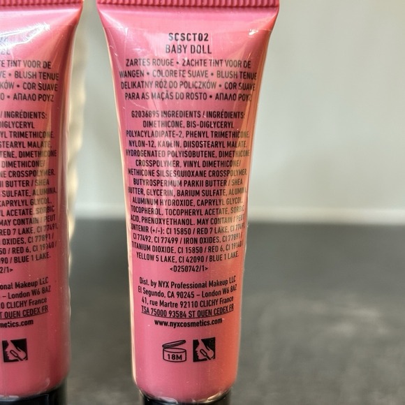2- NYX Sweet Cheeks BABY DOLL Soft Cheek Tint Blush Mousse .4oz Each - Picture 3 of 3